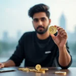 Illustration showing artificial intelligence concept with robot brain and human interaction, explaining AI in Hindi and English for aajkyahai.com readers