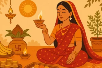 Dhanteras 2025 celebration with traditional diya, Lakshmi-Ganesh idols, and gold coins, symbolizing prosperity and the start of Diwali | धनतेरस 2025 उत्सव: दीया, लक्ष्मी-गणेश मूर्तियाँ और सोने के सिक्के, समृद्धि और दिवाली की शुरुआत का प्रतीक